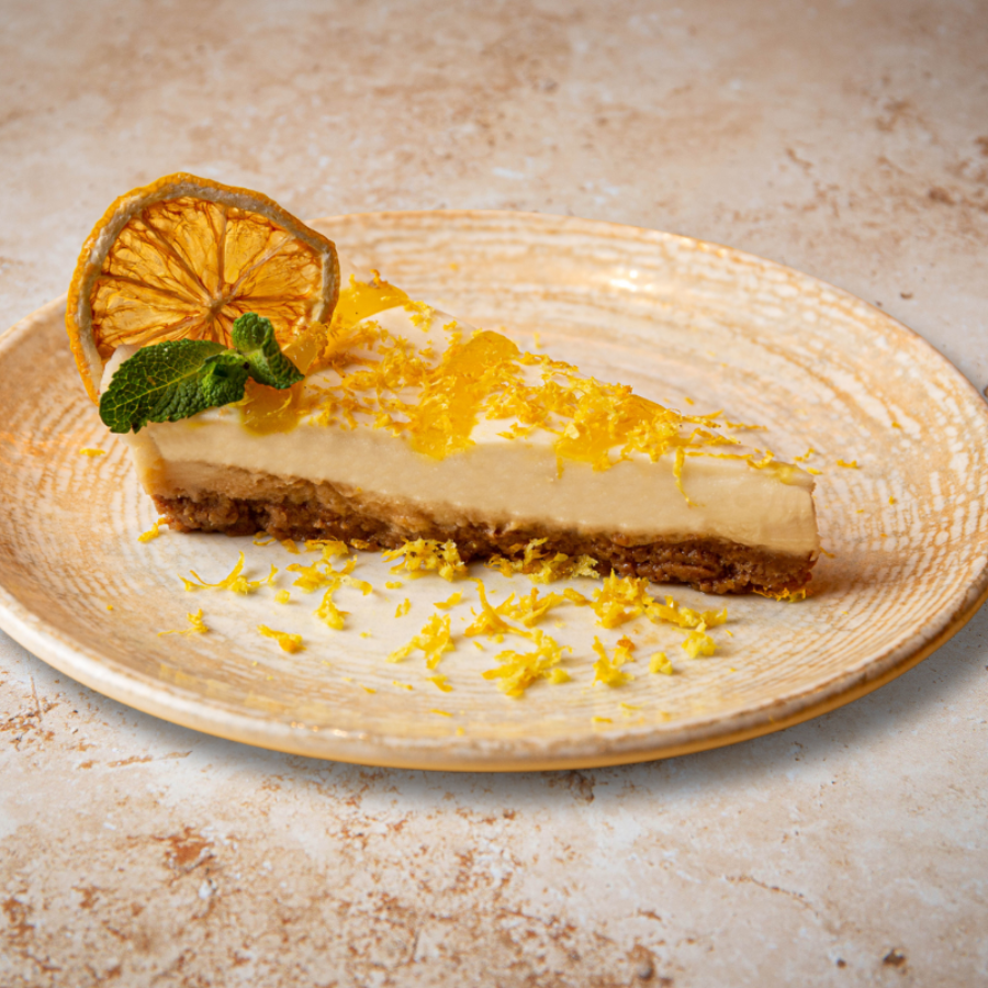 Gallio Mediterranean Restaurant London Sicilian Lemon Vegan, Dairy-Free Cheesecake