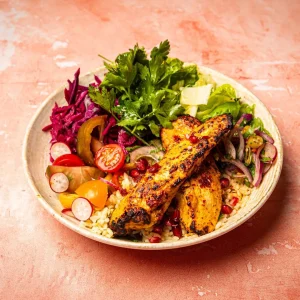 Harissa Chicken Pilaf Bowl Gallio Mediterranean Restaurant London