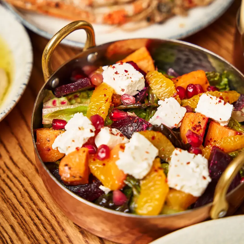 Sweet Potato, Beetroot & Orange Salad Mediterranean Restaurant London