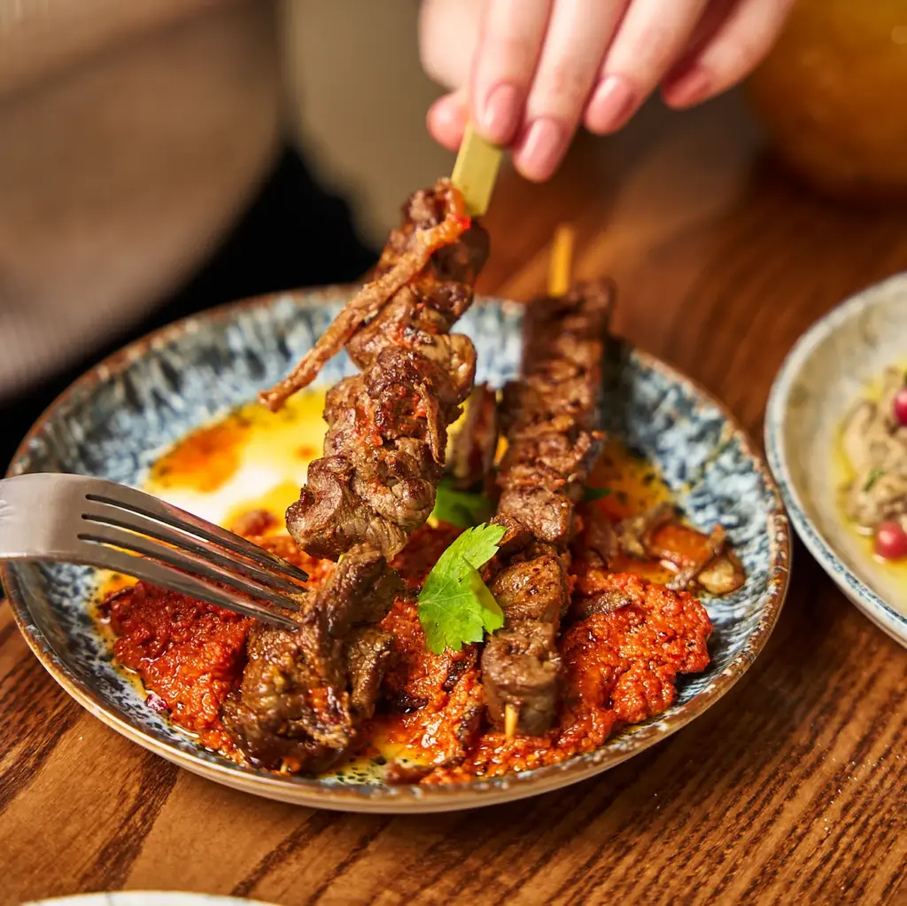 Steak Shish at Gallio Mediterranean Restaurant near Tottenham Court Road