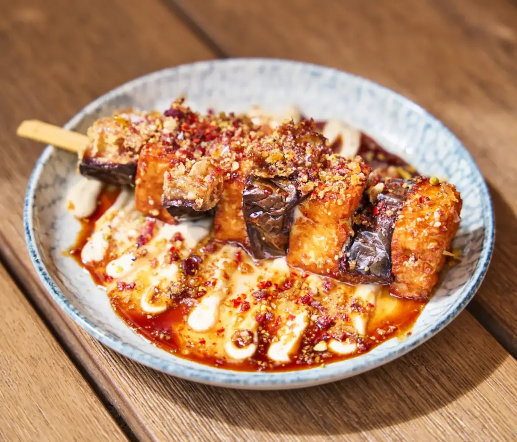 Aubergine & Halloumi Skewer